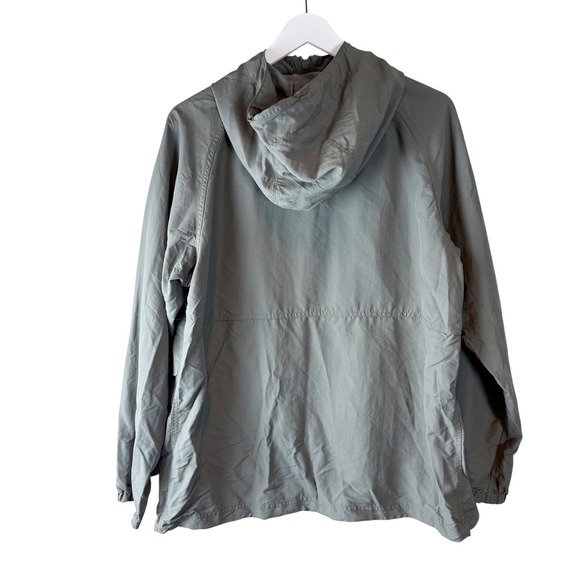 LL Bean Mountain Classic Anorak Sage Green Half Zip Hooded Jacket Misses L - Picture 4 of 6